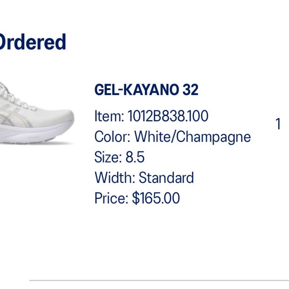 ASICS GEL-KAYANO 32 Running Shoe - White/Champagne